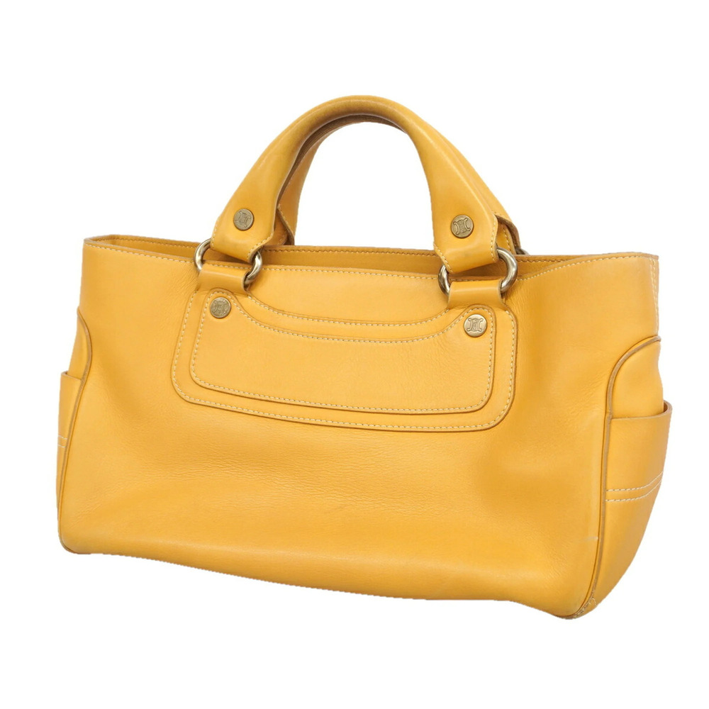 Celine Boogie Leather Handbag, Mustard, Women's
